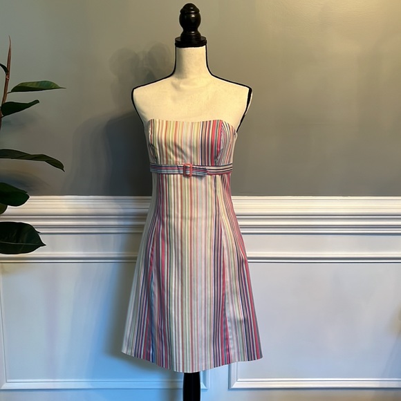 Robin Jordan | Striped Strapless Halter Dress - Picture 3 of 7